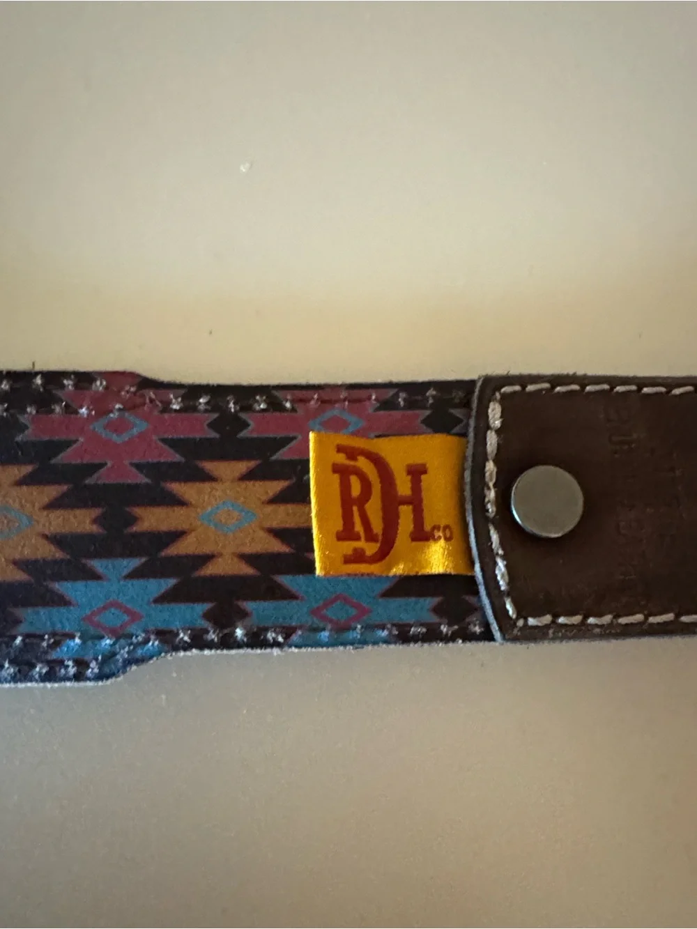 Red Dirt Hat brown tooled leather belt with old silver metal studs Size 32